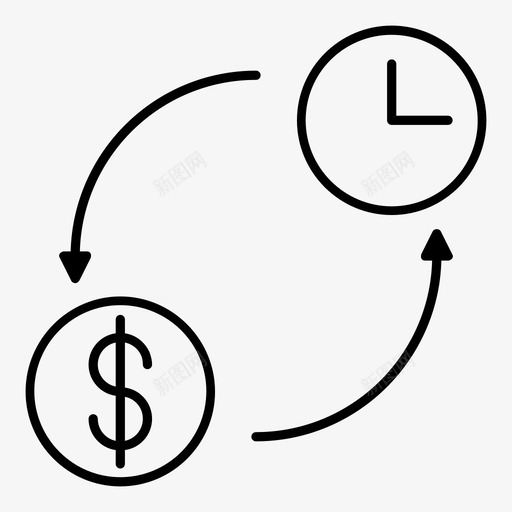 金钱时间时钟周期图标svg_新图网 https://ixintu.com 周期 成功 时钟 表现 金钱时间