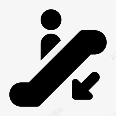 自动扶梯下降jumpicon寻路标志符号图标图标