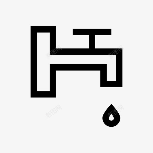 水龙头厨房水管图标svg_新图网 https://ixintu.com 厨房 水 水槽 水管 水龙头
