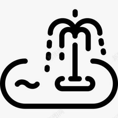 水疗池线性图标图标