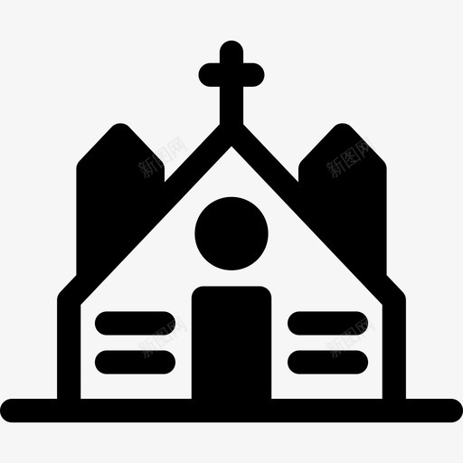 屋顶上有十字架的教堂建筑物我的城市图标svg_新图网 https://ixintu.com 屋顶上有十字架的教堂 建筑物 我的城市