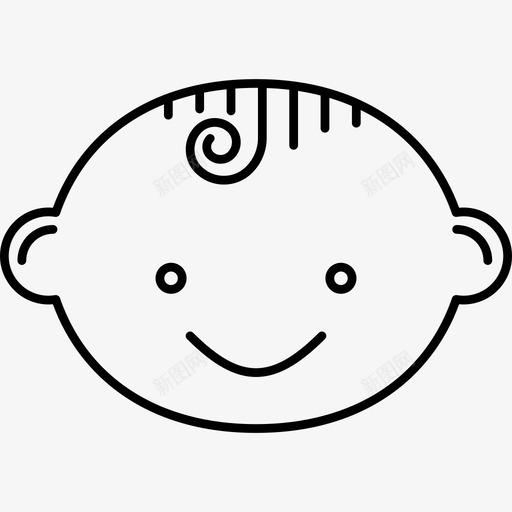 男婴头婴儿图标套装超薄svg_新图网 https://ixintu.com 婴儿图标套装 男婴头 超薄