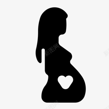 孕妇心脏爱情图标图标