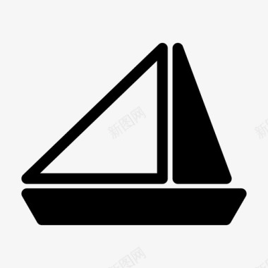 帆船独木舟救生艇图标图标