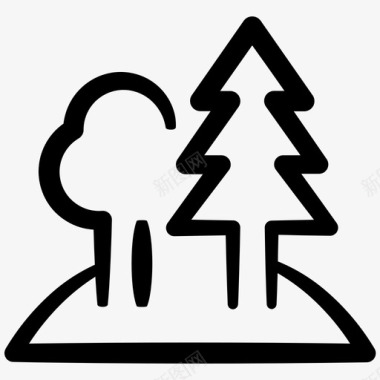 森林森林公园森林树图标图标