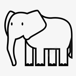 厚皮动物大象体亚洲象小象图标高清图片