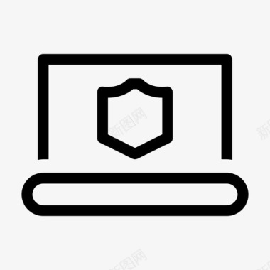 笔记本电脑保护屏蔽互联网安全图标图标
