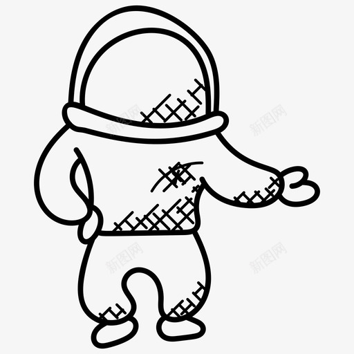 宇航员探索太空图标svg_新图网 https://ixintu.com 太空 太空和飞机涂鸦图标 宇航员 探索