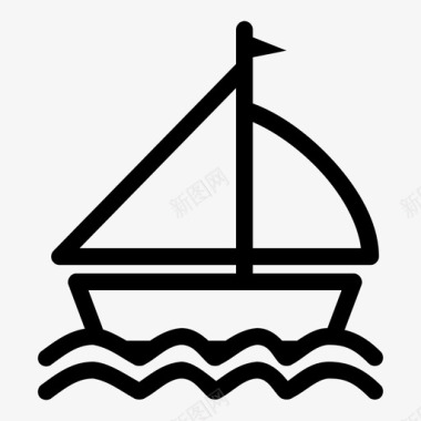 船探险帆船图标图标
