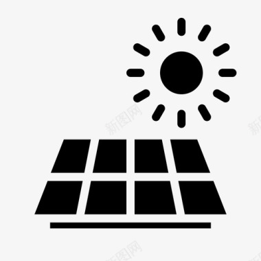 太阳能板地球生态图标图标