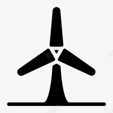 风力涡轮机生态能源图标图标