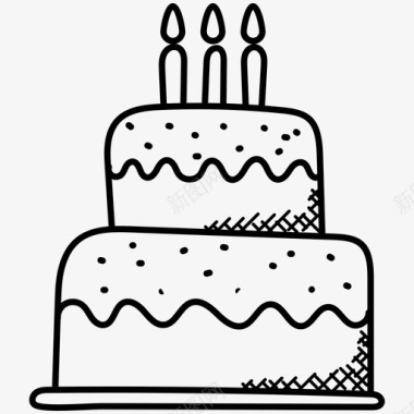 生日蛋糕面包店庆祝图标图标