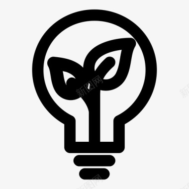 生态灯泡能源理念图标图标