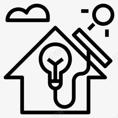 房屋清洁能源图标图标