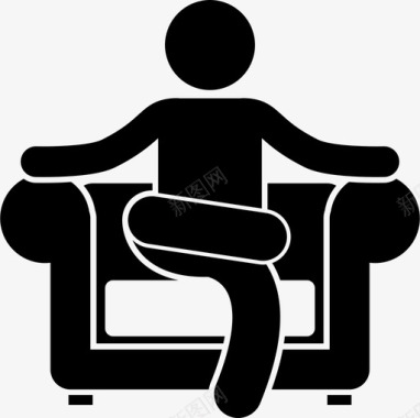 坐在沙发上的男人椅子沙发图标图标