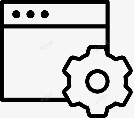 浏览器调整齿轮图标svg_新图网 https://ixintu.com 互联网 屏幕细 浏览器 窗口 设置 调整 齿轮