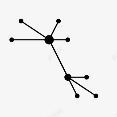 分散网络图表集线器图标图标