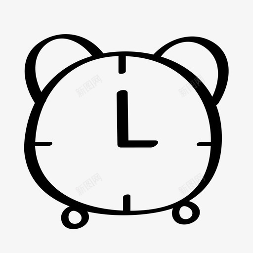 时钟闹钟手绘图标svg_新图网 https://ixintu.com 兔子图标 手绘 时钟 时间 闹钟