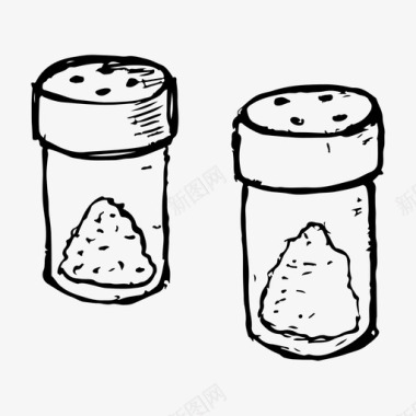 盐和胡椒瓶厨房胡椒瓶图标图标