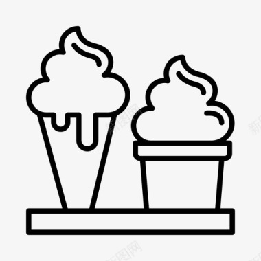 冰淇淋嘉年华甜点酒吧图标图标