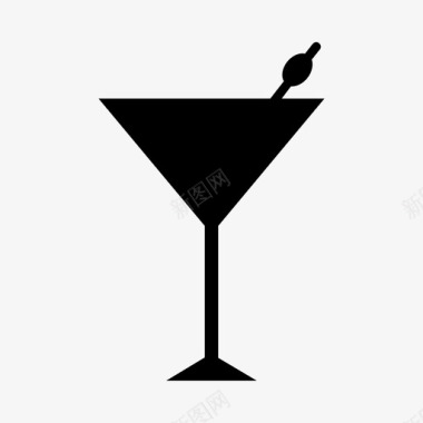 鸡尾酒玻璃杯马提尼图标图标