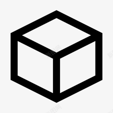 立方体盒子迷你们线图标图标