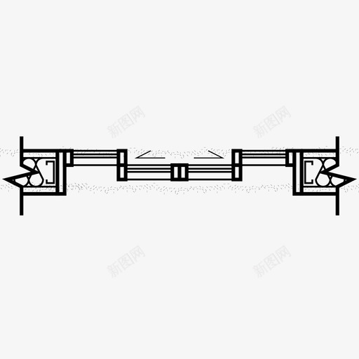 自动推拉门建筑详图图标svg_新图网 https://ixintu.com 平面图中的门 建筑 自动推拉门 详图