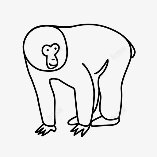 日本猕猴猿猴猴子图标svg_新图网 https://ixintu.com 日本猕猴 猴子 猿猴 野生动物世界