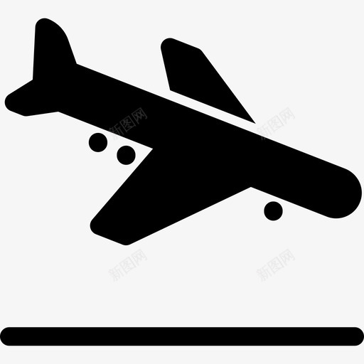 飞机降落运输机场航站楼图标svg_新图网 https://ixintu.com 机场航站楼 运输 飞机降落