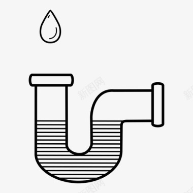 管道存水弯排水管管道配件图标图标