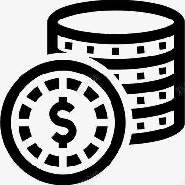 赌场筹码硬币扑克图标图标