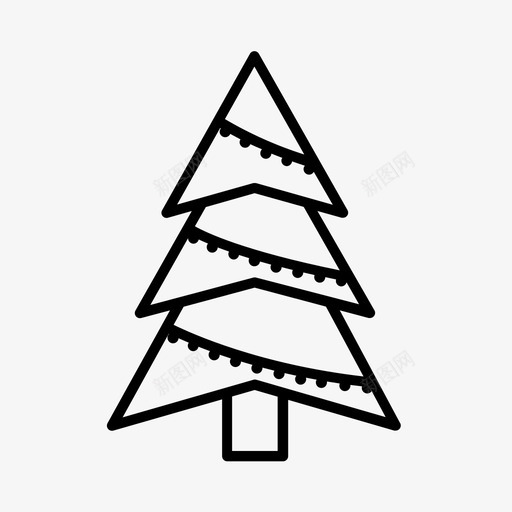 圣诞树针叶树装饰树图标svg_新图网 https://ixintu.com 圣诞树 圣诞树6 装饰树 针叶树