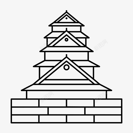 大阪城堡历史日本图标svg_新图网 https://ixintu.com 东方 历史 塔 大阪城堡 日本