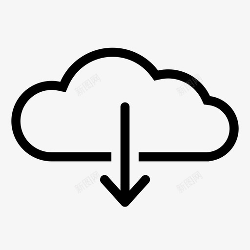 从云接收服务器图标svg_新图网 https://ixintu.com 从云下载 技术元素 接收 服务器