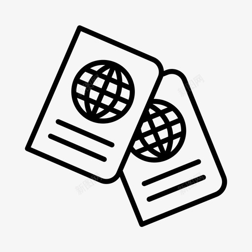 护照机场旅游图标svg_新图网 https://ixintu.com 护照 旅游 机场
