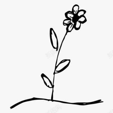 花卉手绘植物图标图标