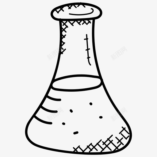 锥形瓶化学瓶实验室研究图标svg_新图网 https://ixintu.com 化学瓶 实验室玻璃器皿 实验室研究 数学涂鸦图标 锥形瓶