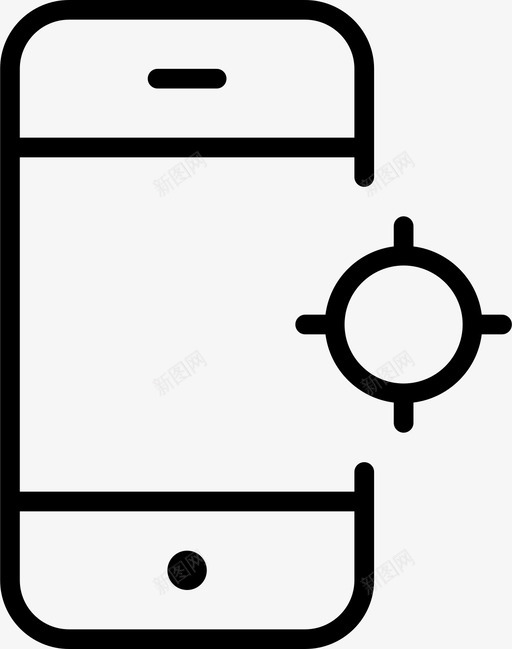 电话设备定位图标svg_新图网 https://ixintu.com 位置 地图 定位 屏幕薄 电话 移动 设备