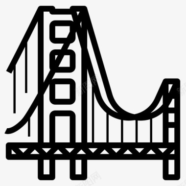 金门大桥加利福尼亚州地标图标图标