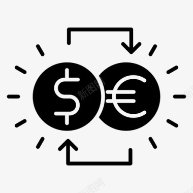 货币兑换银行业务银行字形图标图标