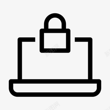 笔记本电脑锁互联网安全图标图标