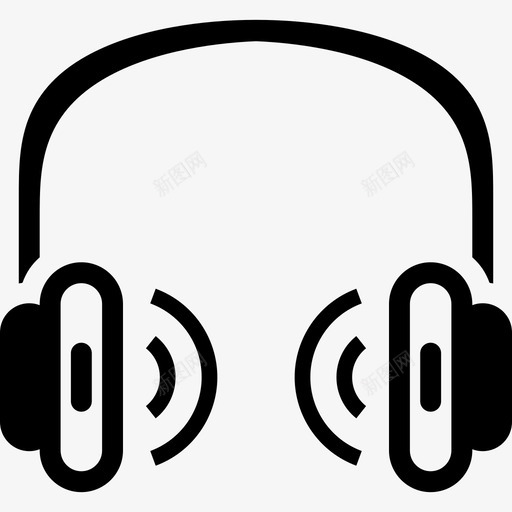带声波音乐设备和小工具的耳机图标svg_新图网 https://ixintu.com 带声波 设备和小工具的耳机 音乐