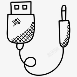 电缆USB线图片素材下载usb线充电接口电脑数据插头图标高清图片