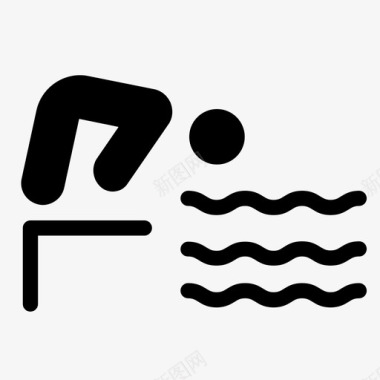 游泳跳水人图标图标