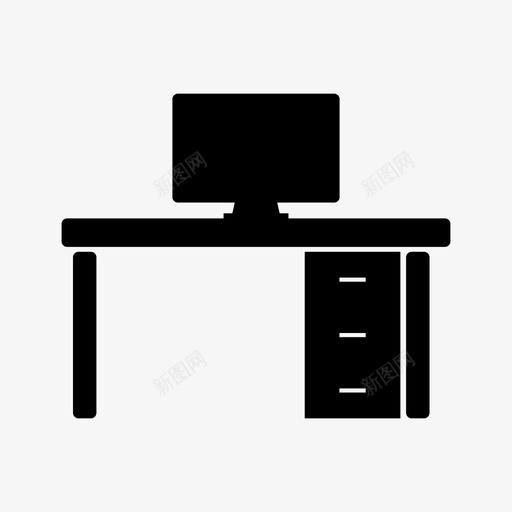 桌子办公室木头图标svg_新图网 https://ixintu.com 办公室 工作 木头 桌子