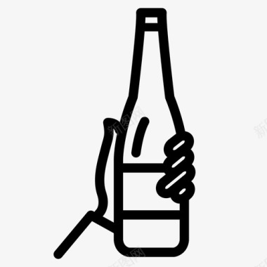 啤酒手酒精瓶子图标图标