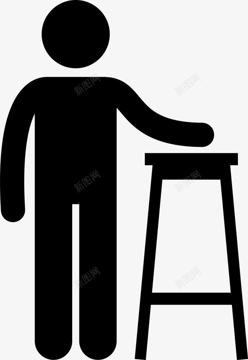 高脚凳椅子家具图标svg_新图网 https://ixintu.com 人 家具 家居家具和装饰品 木制 椅子 高 高脚凳