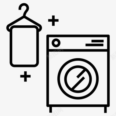 洗衣服务清洁洗衣房图标图标