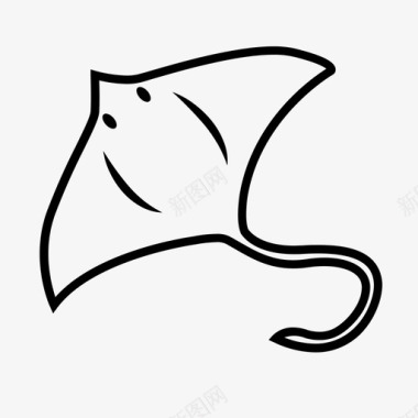 黄貂鱼体圆鳐黄貂鱼图标图标