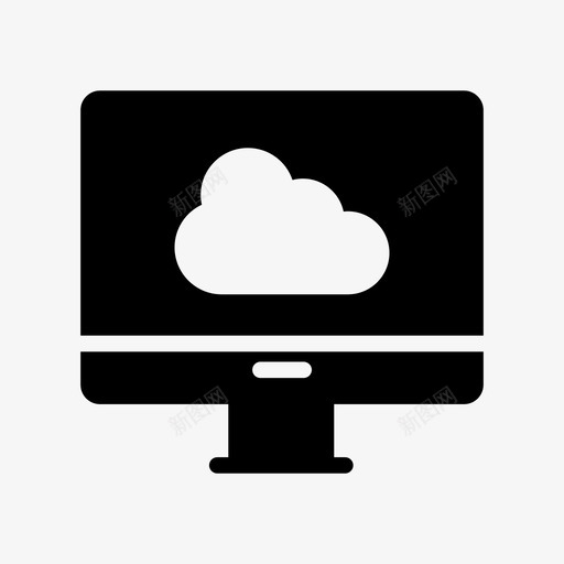 监视器云计算机图标svg_新图网 https://ixintu.com 业务glyphs第11卷 云 屏幕 开发 服务器 监视器 计算机
